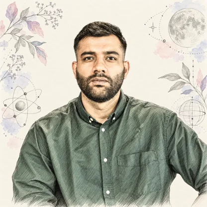 Illustrated portrait of Sagar Somani.